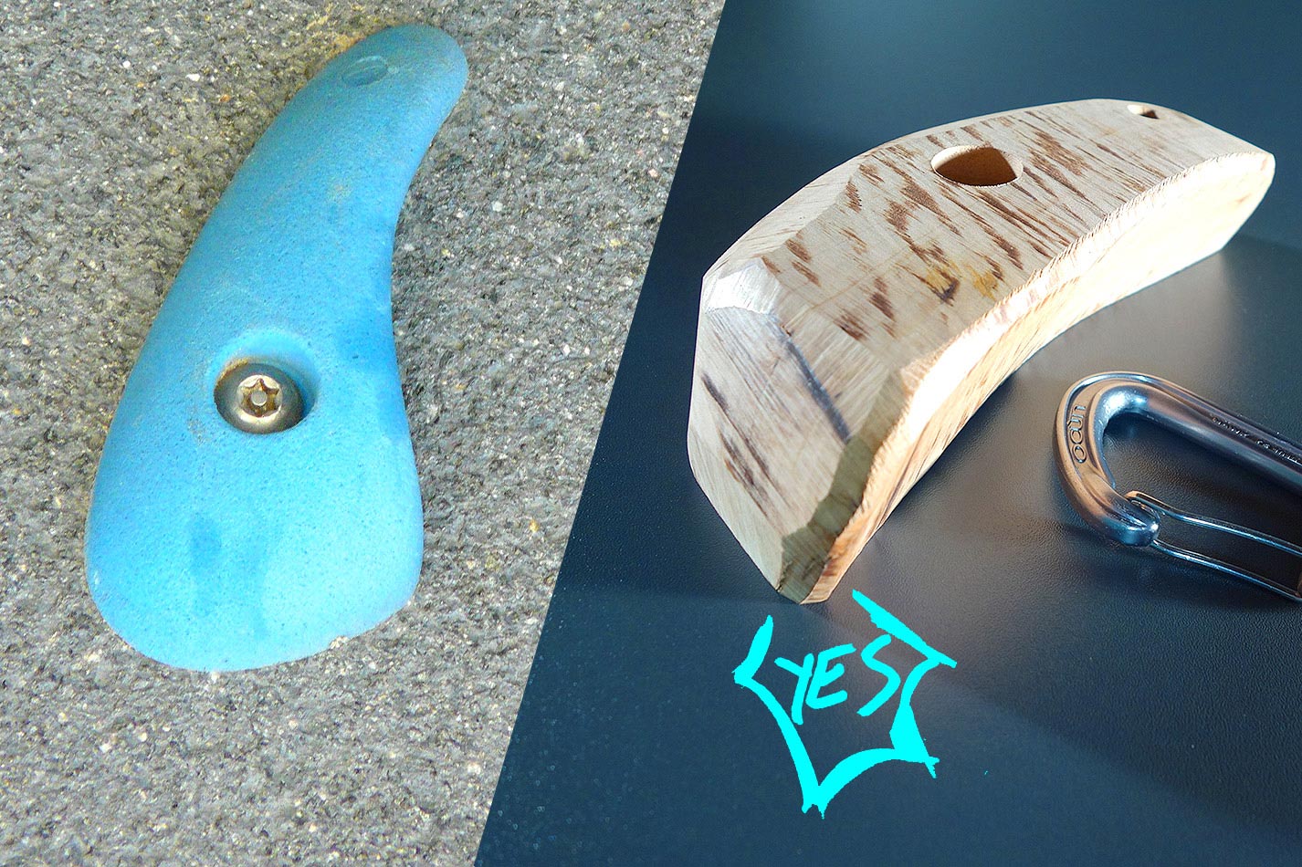Vergleich zwischen Holzgriffen und Kunststoffgriffen Klettergriffe aus Holz im Vergleich